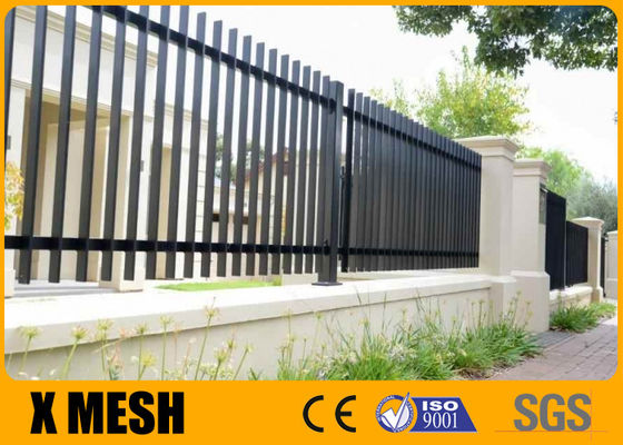W 96 '' H 72 '' أسوار معدنية مزخرفة للقاعدة العسكرية 3 قضبان